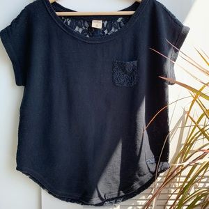 Hollister Lace Back Fleece Tee